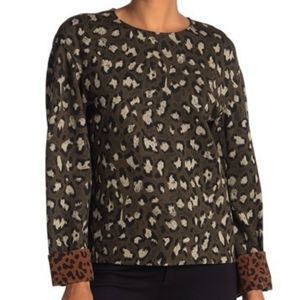 NWT Diane Von Furstenberg leopard print top